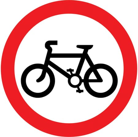 Riding of pedal cycles prohibited