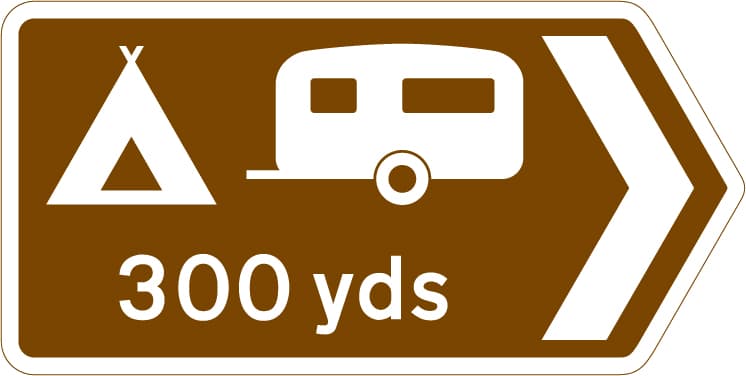 Camping and caravan site 300 yards in the direction indicated