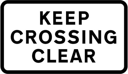 Vehicular traffic must not stop within the area of a railway or tramway level crossing