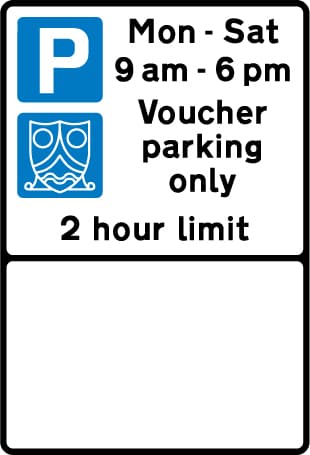 Parking place reserved for voucher parking during the period indicated