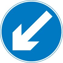 Vehicular traffic passing the sign must keep to the left of the sign