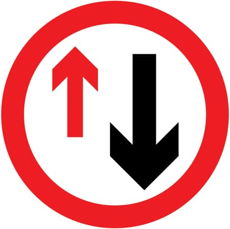 Priority must be given to vehicles from the opposite direction